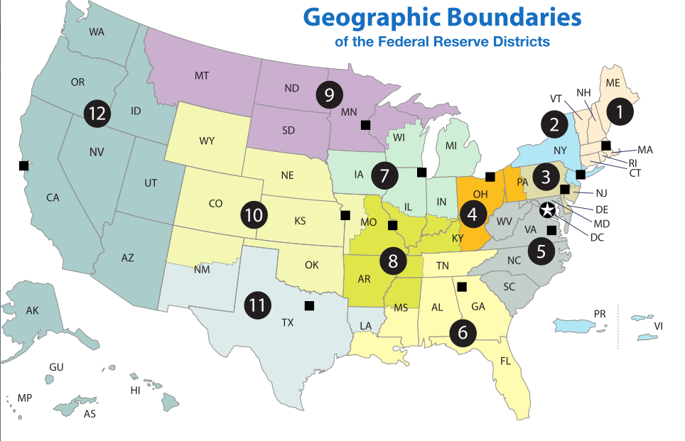 Federal Reserve Districts and Regional Banks Definition | MyPivots
