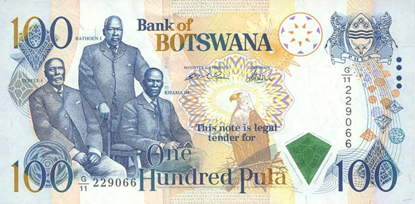 bwp 100 botswana pulas 2